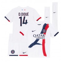 Camisa de time de futebol Paris Saint-Germain Desire Doue #14 Replicas 2º Equipamento Infantil 2024-25 Manga Curta (+ Calças curtas)